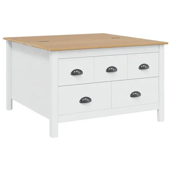 vidaXL Kaffeebord HILL Vit och honung brun 79,5 x 79,5 x 49 cm Snabb leverans
