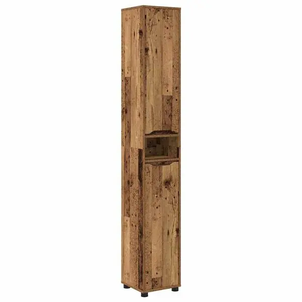 Expressleverans vidaXL Badrumsskåp Gammalt trä 30,5 x 30 x 195 cm Konstruerat trä