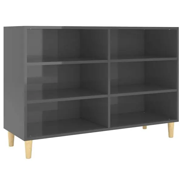 Bästa pris vidaXL Skänk grå högglans 103,5x35x70 cm konstruerat trä