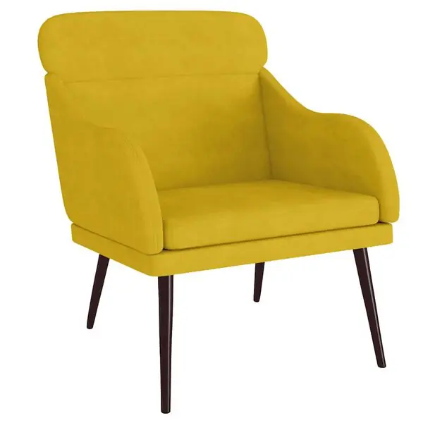 vidaXL Fåtölj gul 63x76x80 cm sammet Lägg i varukorgen