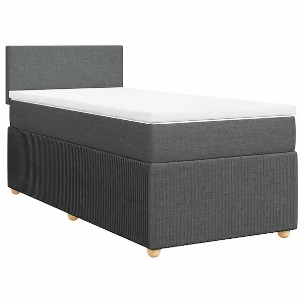 vidaXL Ramsäng med madrass mörkgrå 80x200 cm tyg Sista chansen