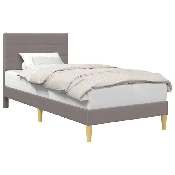 vidaXL Sängram med huvudgavel Taupe 80 x 200 cm Tyg I lager