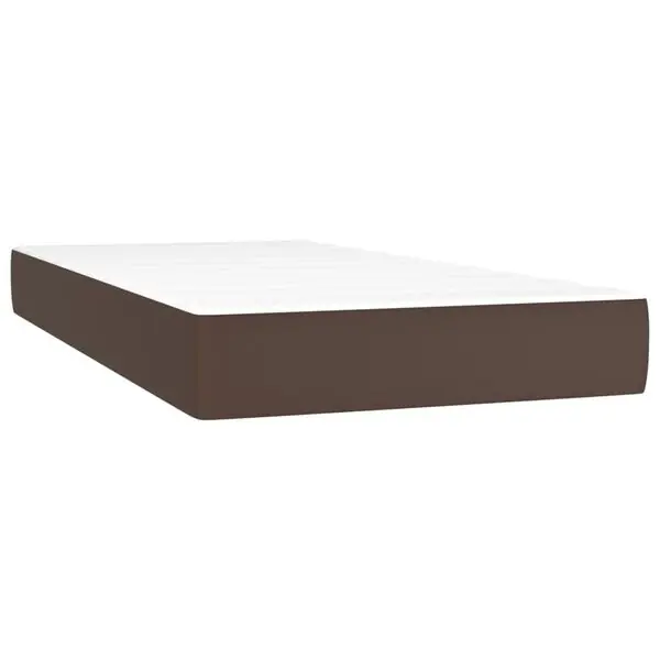 Rabatt vidaXL Pocketresårmadrass medium brun 90x200x20 cm konstläder