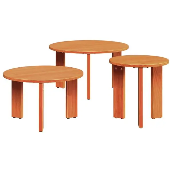 vidaXL Kaffeebord 3 pcs Vaxbrun Massiv furu Fri frakt