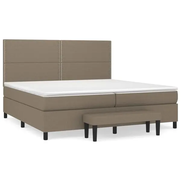 Extra rabatt vidaXL Ramsäng med madrass taupe 200x200 cm tyg