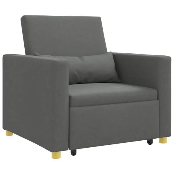 vidaXL Utdragbar soffbed enkel med hjul Mörkgrå 90 x 165 x 87 cm tyg Extra rabatt
