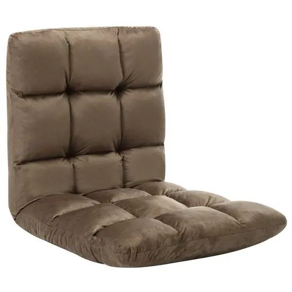 vidaXL Golvstol vikbar taupe mikrofiber Handla nu