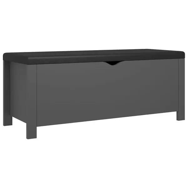 Begränsad tid vidaXL Förvaringsbänk med dyna grå 105x40x45 cm konstruerat trä