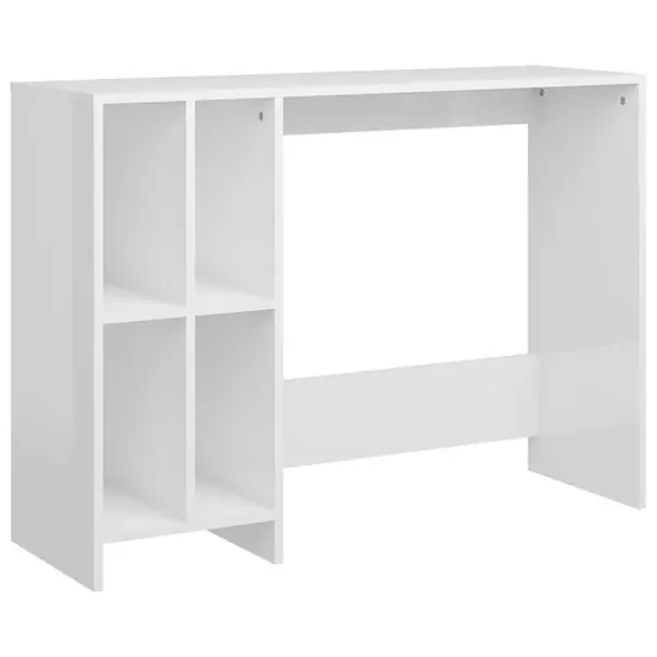 vidaXL Datorbord vit högglans 102,5x35x75 cm konstruerat trä Billig