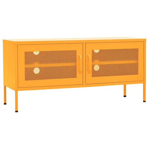 Endast idag vidaXL Tv-bänk senapsgul 105x35x50 cm stål