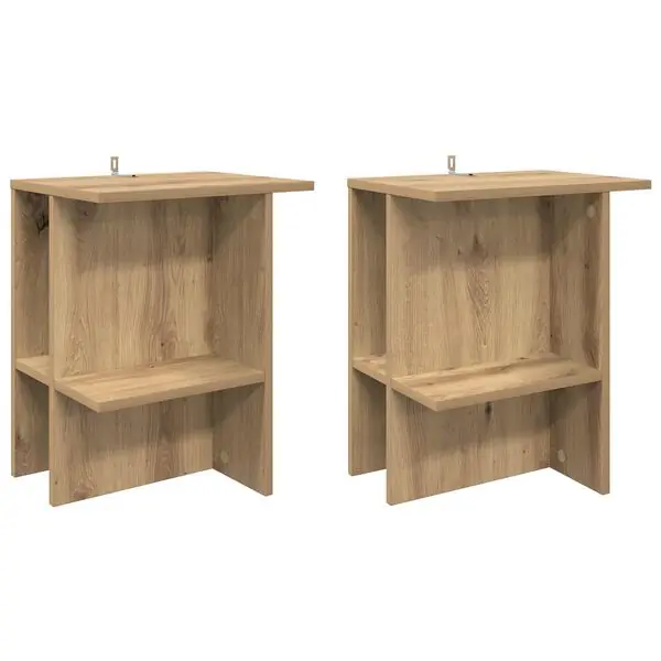 Outlet vidaXL Kaffeebord 2 pcs Artisan-ek 40 x 30 x 49 cm Konstruerat trä