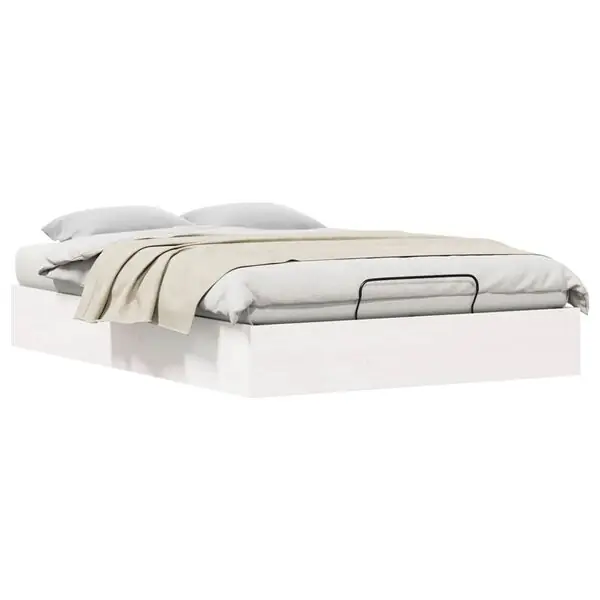 vidaXL Bäddsoffa med förvaring Vit 120 x 200 cm Massivt furu I lager