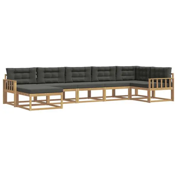 vidaXL Utomhussoffset med kudde 7 pcs Massivt Akaciaträ Handla nu