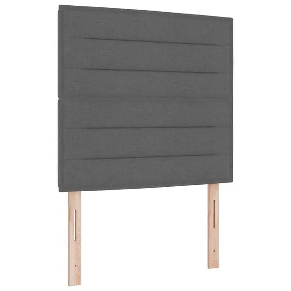 vidaXL Bäddfjäder med madrass med led Mörkgrå 90 x 200 cm tyg Rabatt