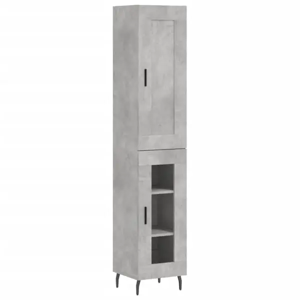 Fynd vidaXL Högskåp betonggrå 34,5x34x180 cm konstruerat trä