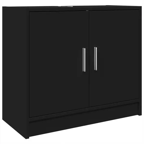 Nedsatt pris vidaXL Tvättställsskåp svart 63x29x55 cm konstruerat trä