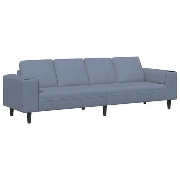 vidaXL Soffa Blå 250 x 77 x 76 cm Kordread tyg Expressleverans