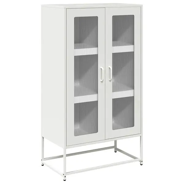 I lager vidaXL Högbord vit 68x39x123 cm stål