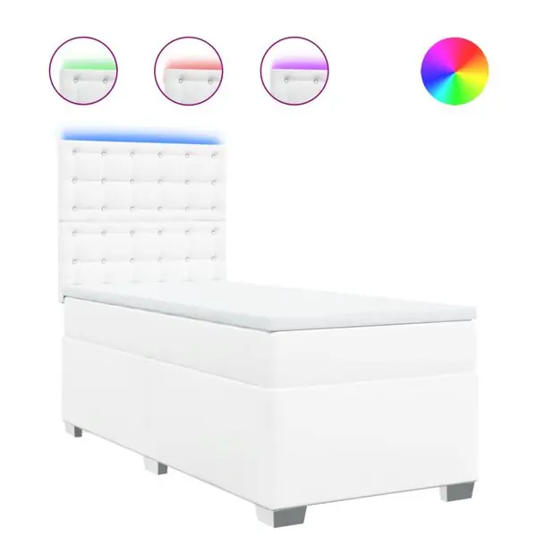 vidaXL Ramsäng med madrass vit 80x200 cm konstläder Billig