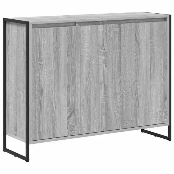 vidaXL Sidokabinett Grå Sonoma 96,5 x 30 x 75 cm Konstruerat trä Expressleverans