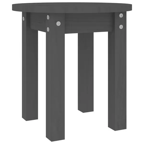 vidaXL Soffbord grå Ø 35x35 cm massivt furu Extra rabatt
