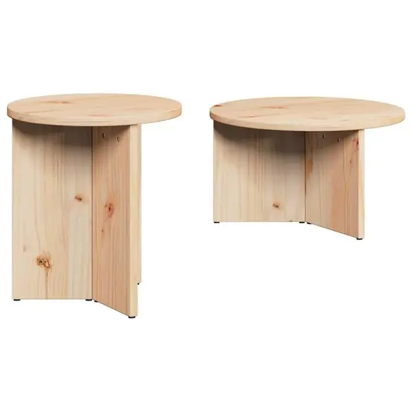 Outlet vidaXL Kaffeebord 2 pcs Naturfärg Massivt tallträ