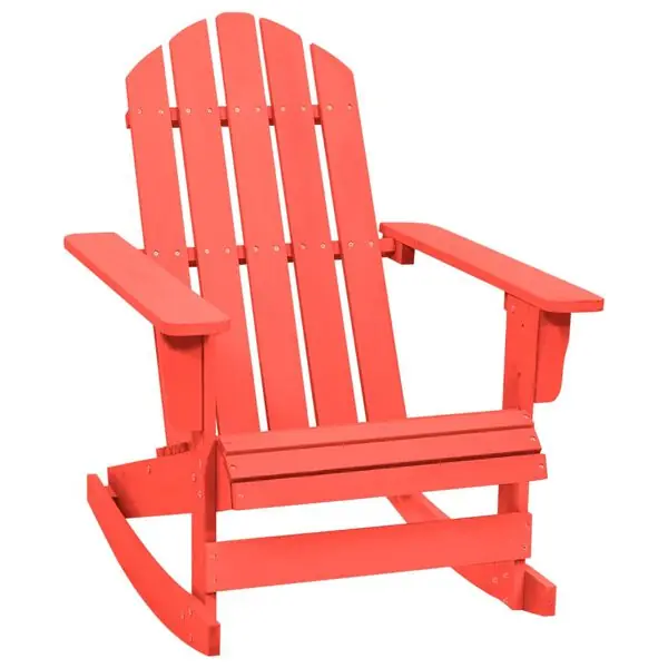 vidaXL Gungstol adirondack massivt granträ röd Reapris