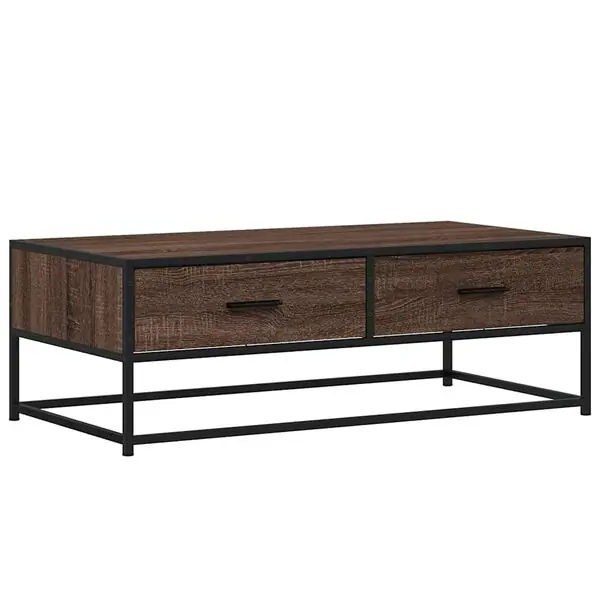 Fynd vidaXL Soffbord brun ek 100x50x35 cm konstruerat trä och metall