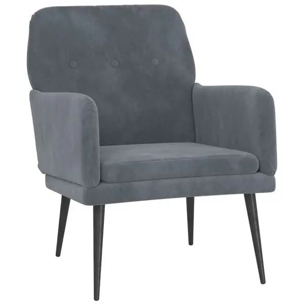 vidaXL Fåtölj mörkgrå 62x79x79 cm sammet Extra rabatt