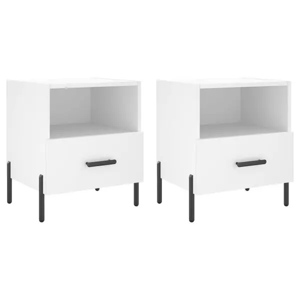 Begränsat erbjudande vidaXL Sängbord 2 st vit 40x35x47,5 cm konstruerat trä