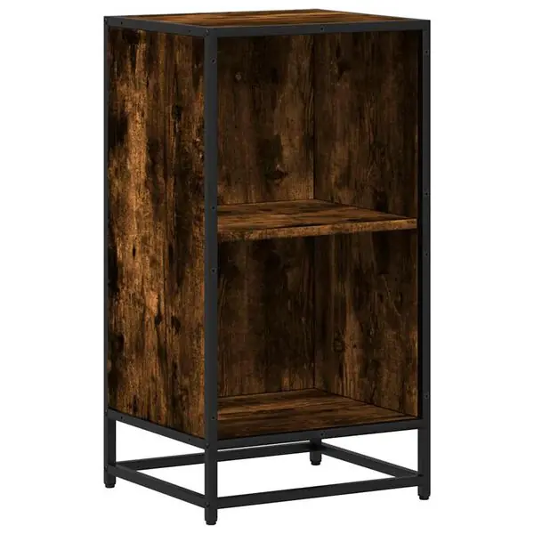 Nedsatt pris vidaXL Bokhylla rökfärgad ek 40x35x76 cm konstruerat trä