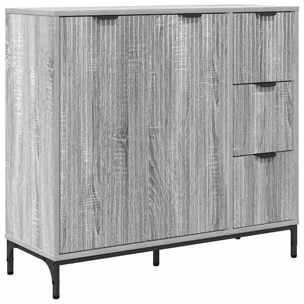 vidaXL Sideboard med låda Grå Sonoma 89,5 x 33 x 82 cm Konstruerat trä Kundfavorit