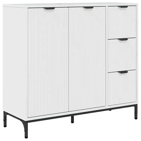 Lågt pris vidaXL Sideboard Högblanka vita 89,5 x 33 x 82 cm Konstruerat trä