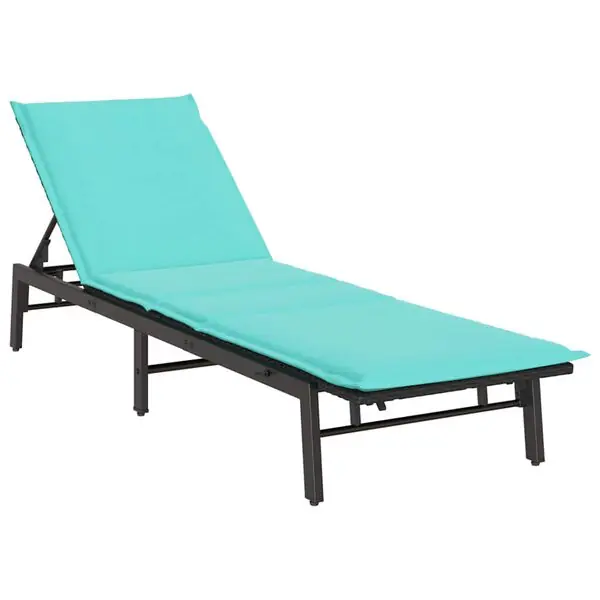 Premium vidaXL Solsäng med dyna svart konstrotting