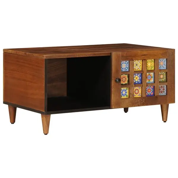 Rabatt vidaXL Kaffeebord Brun 80 x 50 x 40 cm Massivt mangoträ