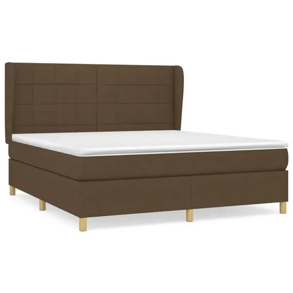 Extra rabatt vidaXL Ramsäng med madrass mörkbrun 160x200 cm tyg