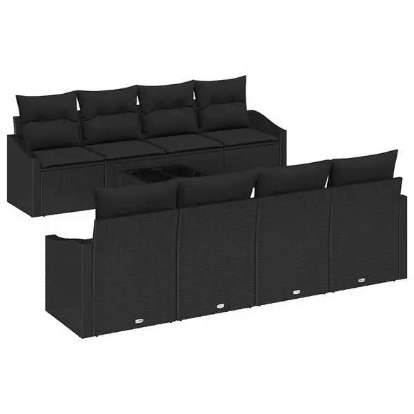 Kampanj vidaXL Soffset med kudde med lagring 7 pcs Svart konstrotting