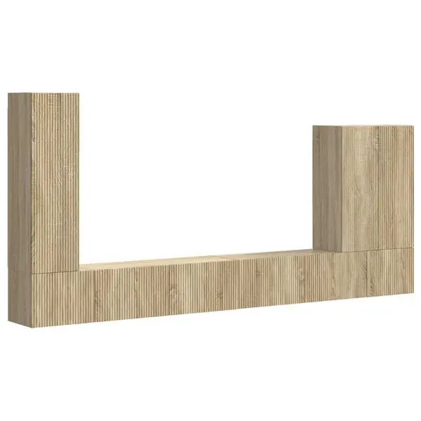 Kundfavorit vidaXL TV väggskåp set Väggmonterad 6 pcs Sonoma-ek
