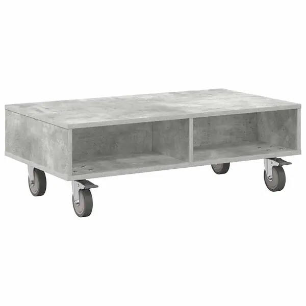 vidaXL Sido bord med hjul Betonggrå 90 x 50 x 30 cm Konstruerat trä Erbjudande