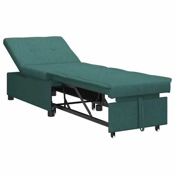 Endast idag vidaXL Pull Out Sofa Bed Mörkgrön 194 x 50 x 82 cm tyg
