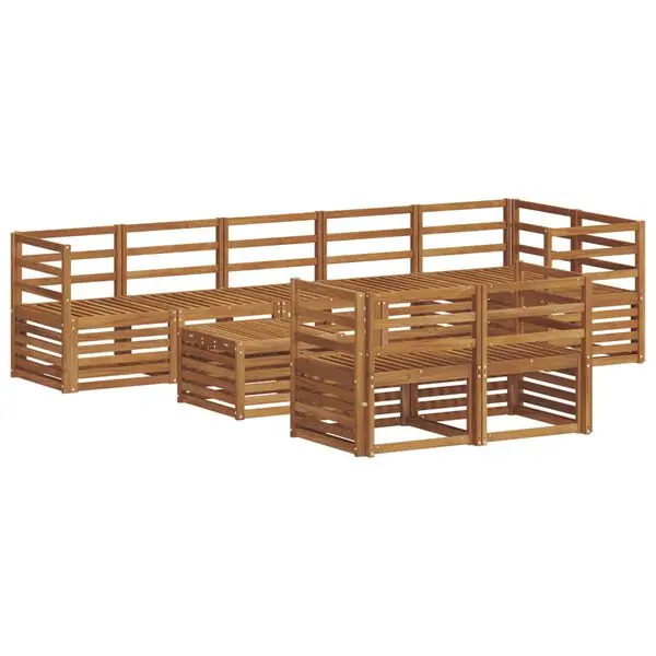 Begränsat antal vidaXL Soffgrupper 9 pcs Naturfärg Massivt Akaciaträ