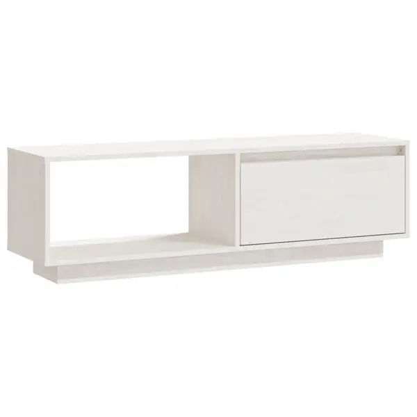 vidaXL Tv-bänk vit 110x30x33,5 cm massiv furu Sänkt pris