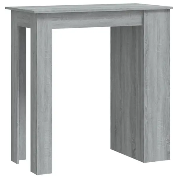 vidaXL Barbord med förvaringshyllor grå 102x50x103,5cm konstruerat trä Billig