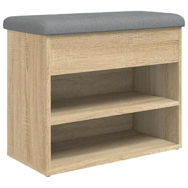 vidaXL Skobänk sonoma-ek 62x32x50 cm konstruerat trä Handla nu
