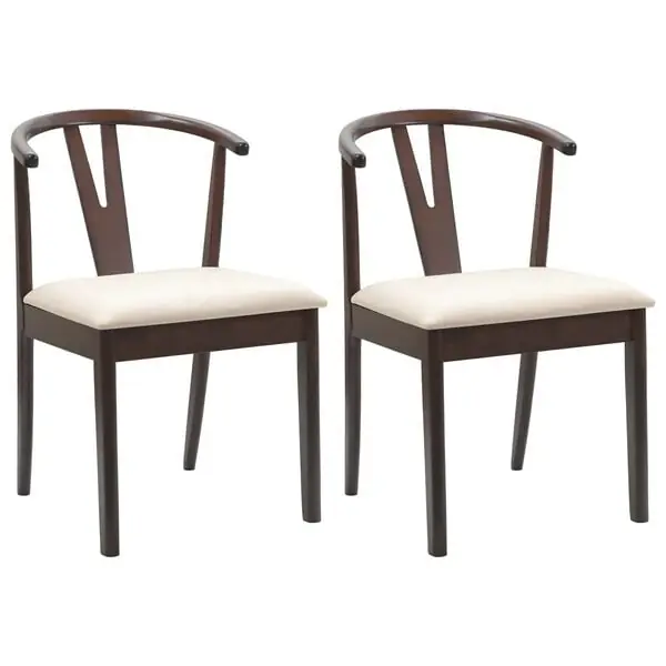 vidaXL Matstol 2 pcs Ljusbrun och ljus Massiv Gummiträ Billig