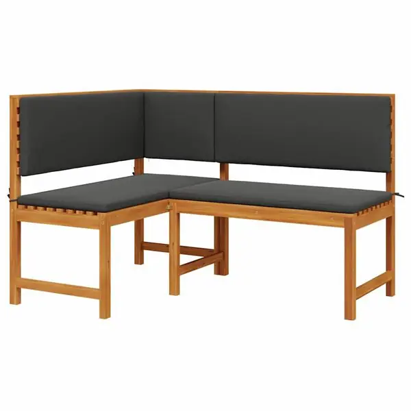 vidaXL Trädgård Stol med kudde Brun 140 x 100 x 91cm Massivt akaciaträ Handla nu