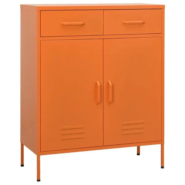 I lager vidaXL Förvaringsskåp orange 80x35x101,5 cm stål