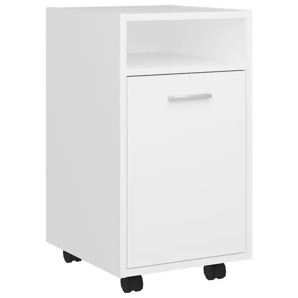 vidaXL Sidoskåp med hjul vit 33x38x60 cm konstruerat trä Rea