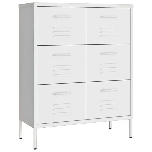 vidaXL Byrå vit 80x35x101,5 cm stål Säker betalning