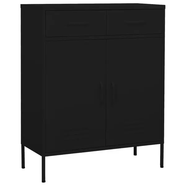 vidaXL Förvaringsskåp svart 80x35x101,5 cm stål Erbjudandepris